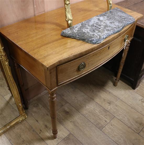 A Regency mahogany bow-fronted side table W.92cm